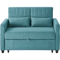 Canapé convertible 2 places escamotable, dossier réglable 3 positions, tissu coton‑lin respirant, design moderne