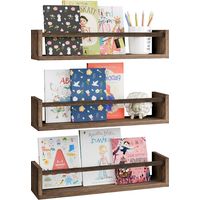 3-teiliges Wandregal aus Holz im Vintage-Stil 42,5 x 12 x 10 cm – Wandmontage – Für Innenräume – Halterung für Dekorationen und Bücher – einfache Montage