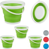 Seau pliable 10 l, lot de 4, pour nettoyage de Maison, voiture et camping, vert