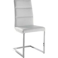 Pack de 4 sillas modelo Patricia acabado polipiel blanca, 45 x 59 x 97/48 cm (largo x ancho x alto)
