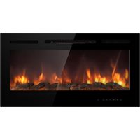 Elektrischer Kamin divina fire Chicago schwarz 750-1500 W gehärtetes Glas