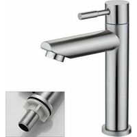 Rubinetto per acqua fredda per bagno, solo rubinetto per lavandino, superficie cromata, rubinetto lavamani in rame resistente, cartuccia aeratore rimovibile, comoda per pulizia o sostituzione