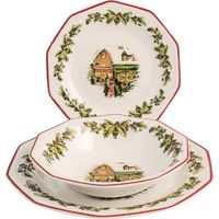 Servizio di Piatti da Tavola Natalizio Holly Toys Churchill 18 Pezzi