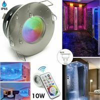 Faretto silver spazzolato impermeabile LED RGBW 10W cromoterapia bagno GU10Colore Bianco