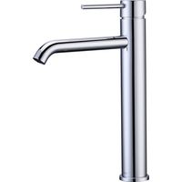 Waschtisch-Mischbatterie Hoch Badarmatur für Waschbecken und Waschtisch Waschtischarmatur aus Modernem Verchromtem Edelstahl