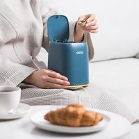 Mini countertop trash can, press-type lid trash can, trash can dispenser, mini container for coffee table, bathroom vanity (navy blue)