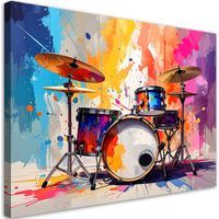 Leinwandbild Schlagzeuginstrumente bunt 30x20