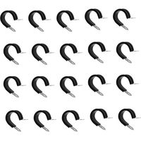 Lot De 20 Colliers De Serrage Isolés En Acier Inoxydable 304 De Type R Avec Rembourrage En Caoutchouc Diamètre 8 Mm