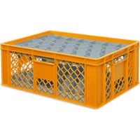 BRB Gläserkiste 600x400 mm für 33 Gläser bis 205 mm Höhe/Durchmesser 75 mm, orange