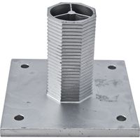 H+S Dübelplatte für die Hauptsäule (Zaunhöhe bis 1,25m) 55x125 mm Aluminium