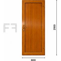 Portoncino d'ingresso in Pvc Base G. Oak - 800 x 2100 APERTURA TIRARE A DESTRA VISTA INTERNA