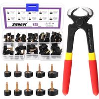 Lot de 30 paires de pointes de rechange pour chaussures à talons hauts 8 x 8 mm 9 x 9 mm 10 x 10 mm 11 x 11 mm 12 x 12 mm Pour femme Kit d'outils de réparation à talons hauts 2 broches de