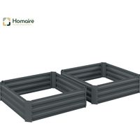 HOMAIRE Set de deux hauts béets en acier pour jardin, balcon et terrasse