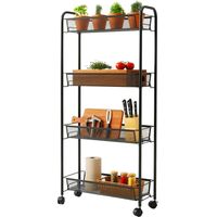4-Tier Storage Trolley Cart, 360 Swivel Casters
