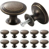 12 Pieces Vintage Drawer Knobs Furniture Handles for Dresser Cabinet with Bronze Screws