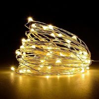 1 paquet (blanc chaud), 3 mètres 30 lumières LED, fil de cuivre alimenté par batterie 12 V lumières de décoration d'arbre de Noël