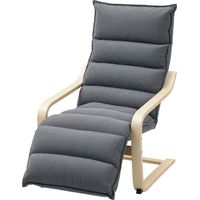 Butaca avec reposapiés ajustable terciopelo gris oscuro marco madera 67x93x105 cm