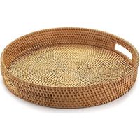 30 Cm , Plateau De Service Rond En Rotin, Plateau De Service En Osier Avec Poignes Dcoupes, Panier De Service Tress Fruits/pain