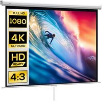 Schermo per Proiettore 84" Formato 4:3, Angolo di 160° e Montaggio a Soffitto o Parete