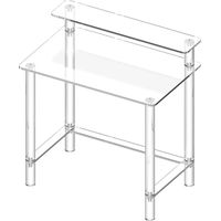Mophorn Table de bureau en acrylique, 50 x 80 x 88 cm, bureau d'étude transparent à deux niveaux avec support pour écran, table console moderne en acrylique, capacité de charge de 60 kg