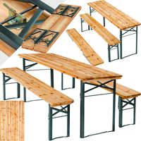 Ensemble de table et bancs 3 pièces pliables pour 8 personnes