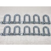 x10 11MM Galvanised Commercial Dee Shackles - Chain Connector Caravan Tether