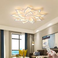 Lampada da soffitto a LED dimmerabile GANEED, lampada da soffitto moderna a forma di fiore a 14 petali con telecomando, lampadario a soffitto in acrilico bianco per soggiorno camera da letto
