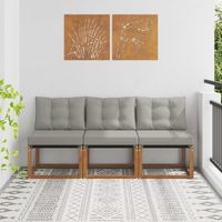 vidaXL 3 Piece Outdoor Middle sofa
