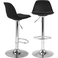 Lot de 2 tabourets de bar design IDMARKET KARL - Noir