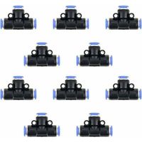 YMYNY 10 Pièces Connecteur Pneumatique Raccords De Tuyau Raccord Rapides 6Mm Raccords Rapides Pneumatiques Pneumatiques Push In Raccord De Tube De Ligne D'Air En Plastique