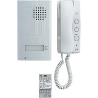 Aiphone – Kit portier audio 2 fils – Interphone sans écran – Alimentation 2 fils – Couleur aluminium – Installation facile