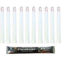 Cyalume Bastoncino luminoso bianco militare ChemLight Lightsticks 15cm - Light Sticks ultra-luminosi 8 ore (Scatola da10)