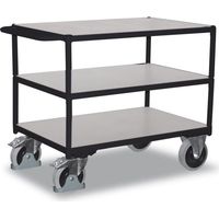 VARIOfit Schwerlast ESD Tischwagen mit Schiebegriff und 3 Ladeflächen 1195x800mm