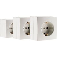 Lot de 3 prises Schuko saillie 16A Bel'Vue - Blanc - Zenitech