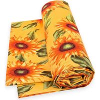 Telo Arredo Copritutto Cotone Copridivano Letto Girasoli Giallo - 170x280 cm