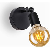 Applique Murale Industrielle Vintages Lamp Murale E27 Métal Luminaire Plafonnier Intérieur Éclairage Réglable à 240° pour Chambre Cuisine Salo (Ampoule non incluse, Noir)