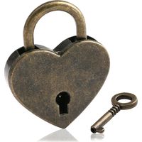 Vintage Deko Vorhängeschloss mit Schlüssel in Herzform Liebesschloss mit Schlüssel Personalisierte Geschenke Valentinstag Jahrestag Geschenk 3,8 x 3 x 0,6 cm (Bronze)