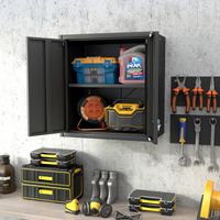 Tall 2-Door Metal Storage Cabinet with Adjustable Shelves, Steel Kitchen Pantry Cabinet for Kitchen, Living Room, Dining Room & Office