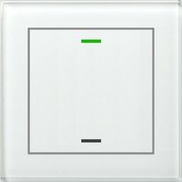 EIB, KNX, BOUTON-POUSSOIR EN VERRE II LITE, 1 BRIN, RGBW,, AVEC CAPTEUR DE TEMPÉRATURE, BL. MDT BE-GTL1TW.01