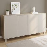 Aparador BERTILLE 160 cm con 4 puertas de madera beige
