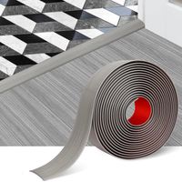 Tira de umbral autoadhesiva de 5 cm, fácil de cortar e instalar, junta de PVC flexible para rellenar huecos entre suelos (gris, 2 m).