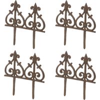 Dehner 4 Borchie per aiuole, in ghisa, Stile nostalgico, 30,5 x 29,5 x 1 cm, Colore: ruggine