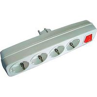 Multipresa 4 prese 2p+t da 16 a 250 V con interruttore luminoso, bianca (confezionata in termoretraibile)
