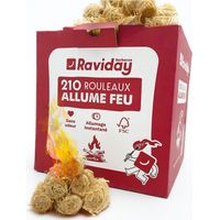 Allume Feu Laine de Bois 210 pièces - 2.5 kg RAVIDAY