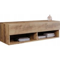 Moderner TV-Schrank 100 cm, grifflos, matt, stehend/hängend, Kastanie
