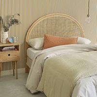 Berah Getah – Tête de lit en rotin naturel 145 cm – Hauteur 120 cm – À poser contre le mur – Style bohème pour lit 140 cm