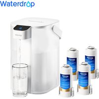 Waterdrop Instant Eletric Water Filter Jug, 3.5 L 3 Month Water Filter, Outdoor Drinking Water System, Reduces Chlorine, Lead, Mercury, PFAS, PFOA/PFOS, White (With 4 Litre Filters)