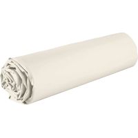 Drap housse 140x190 bonnet 35cm 100% coton ivoire - VITALIA