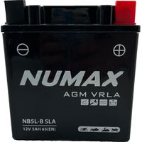 Batterie moto NUMAX NB5L-B / YB5L-B SLA 12V 5Ah 65A