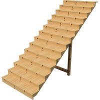 Berlin Escalier extérieur bois 14 marches H 241cm L-140cm fermé
